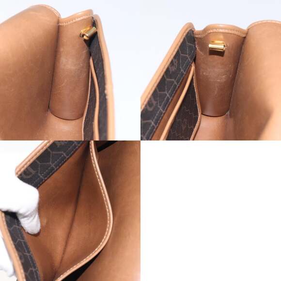 DIOR Honeycomb Canvas Shoulder Bag Pvc Black Gold - Picture 12 of 12